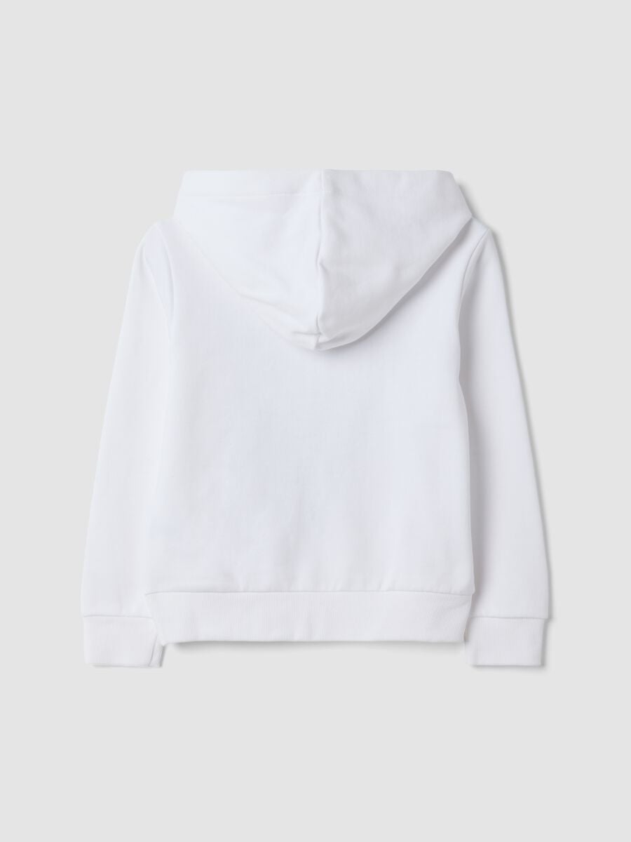 Weisser Hoodie aus 100% Baumwolle mit K-Pop Demon Hunters Print_1