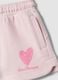 Girl's regular fit pink cotton blend shorts with heart_2