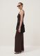 Pantal&oacute;n marr&oacute;n wide leg el&aacute;stico con textura arrugada_3
