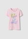 Camiseta de ni&ntilde;a de algod&oacute;n rosa puro ajuste regular con estampado_0