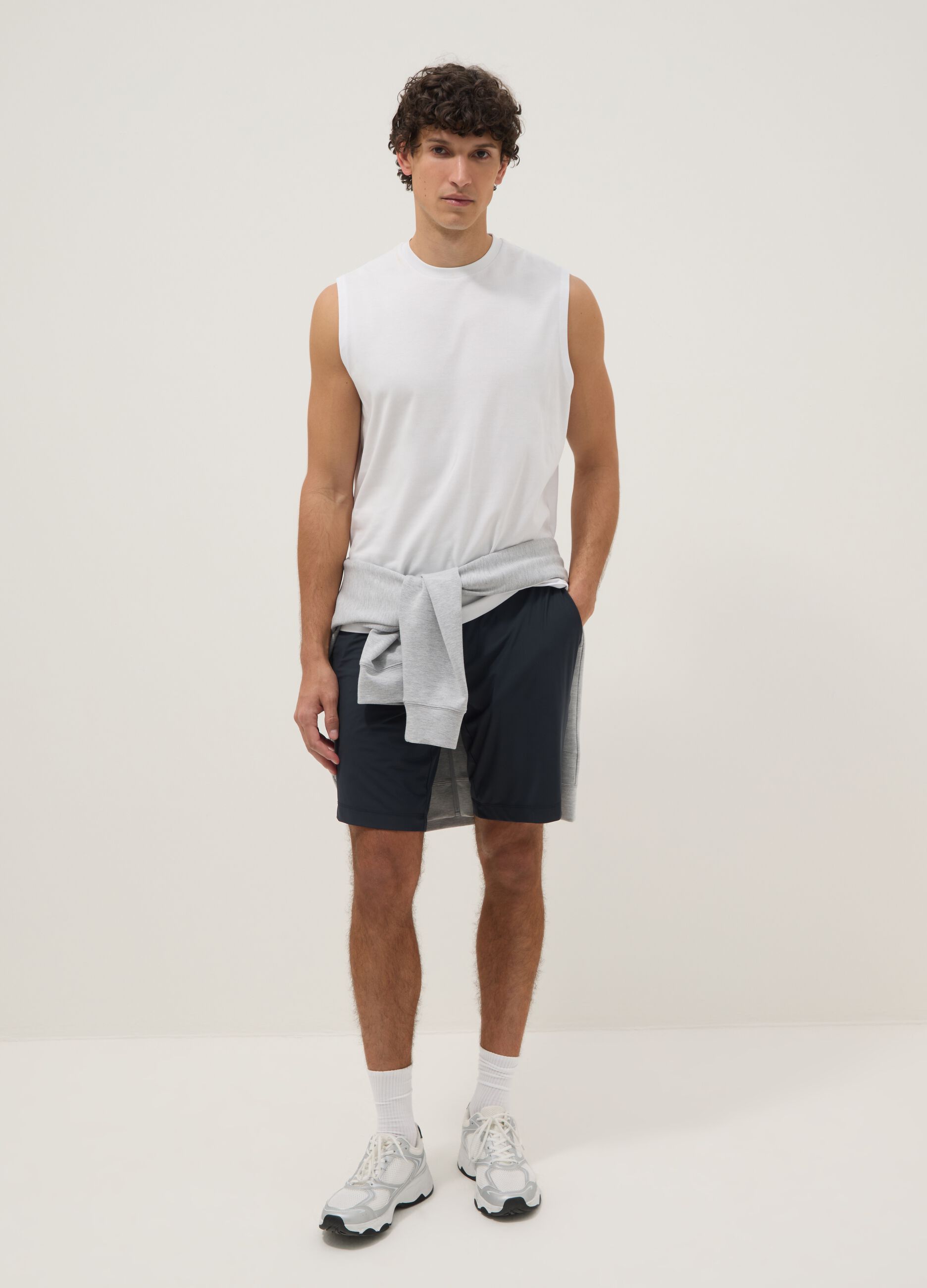 Blue regular-fit stretch chino Bermuda shorts