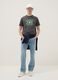 Graues T-Shirt aus reiner Baumwolle, Regular Fit mit Boston Celtics Druck_1