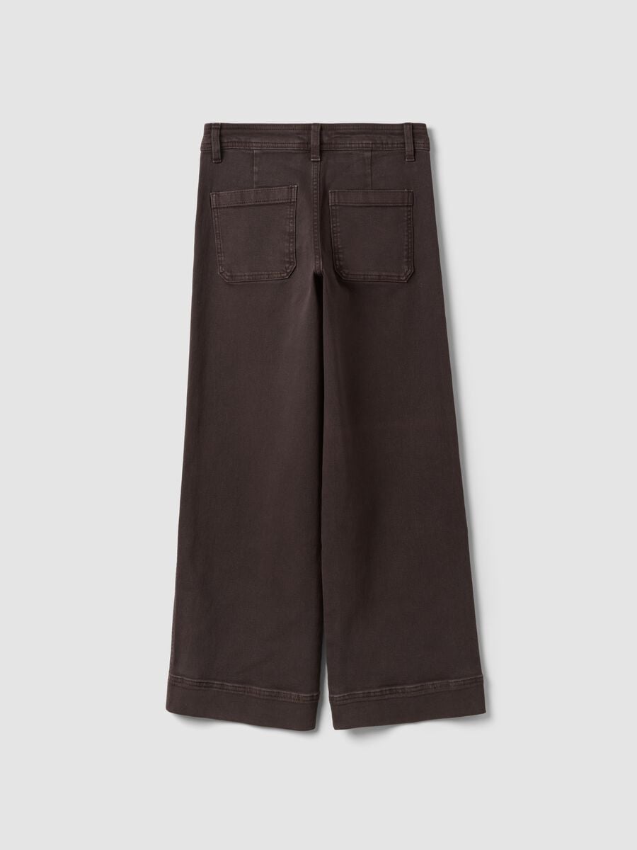 Braune Wide-Leg-Jeans aus Stretch-Baumwolle_5