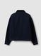 Blue cropped pure cotton padded jacket, oversized fit_2