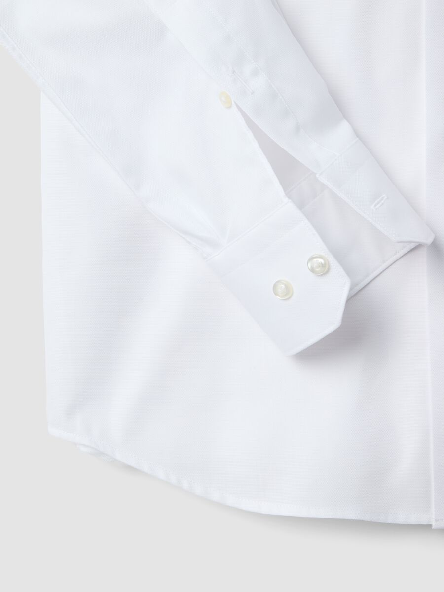 White pure cotton slim fit shirt_1