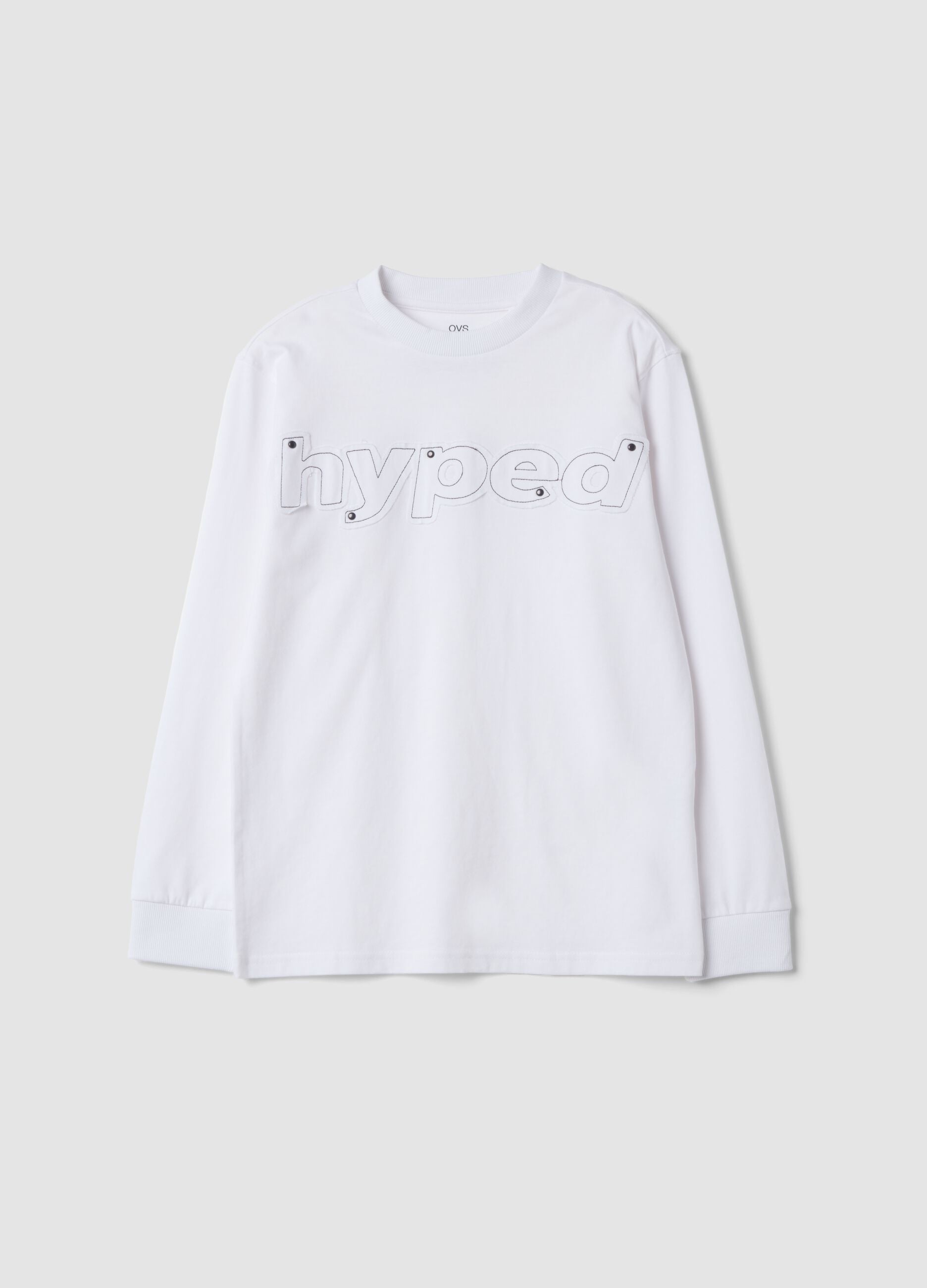 White pure cotton oversized T-shirt with printed lettering