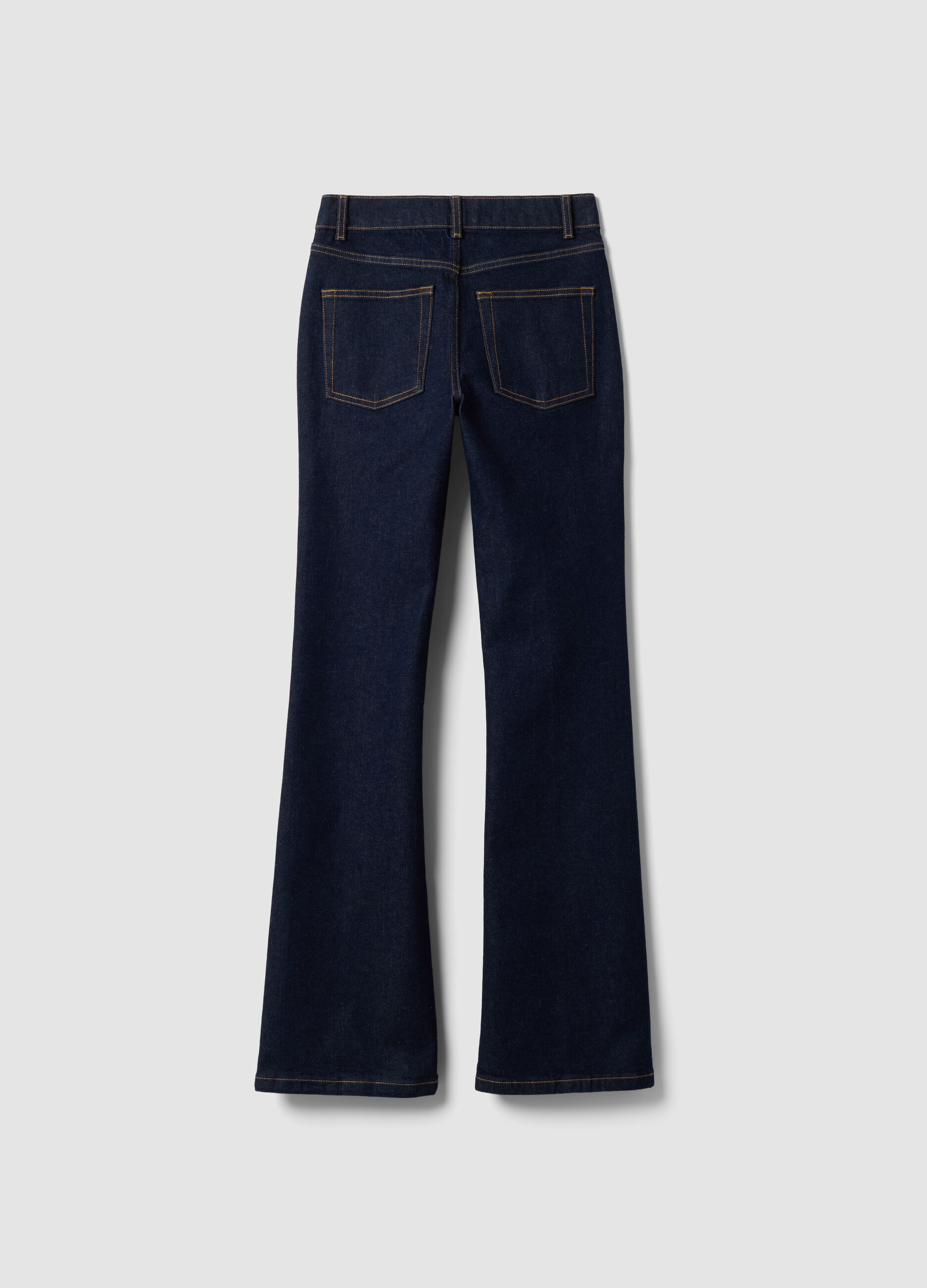 Blue stretch-cotton bootcut jeans