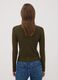 Green ribbed viscose-blend top with high neck_3