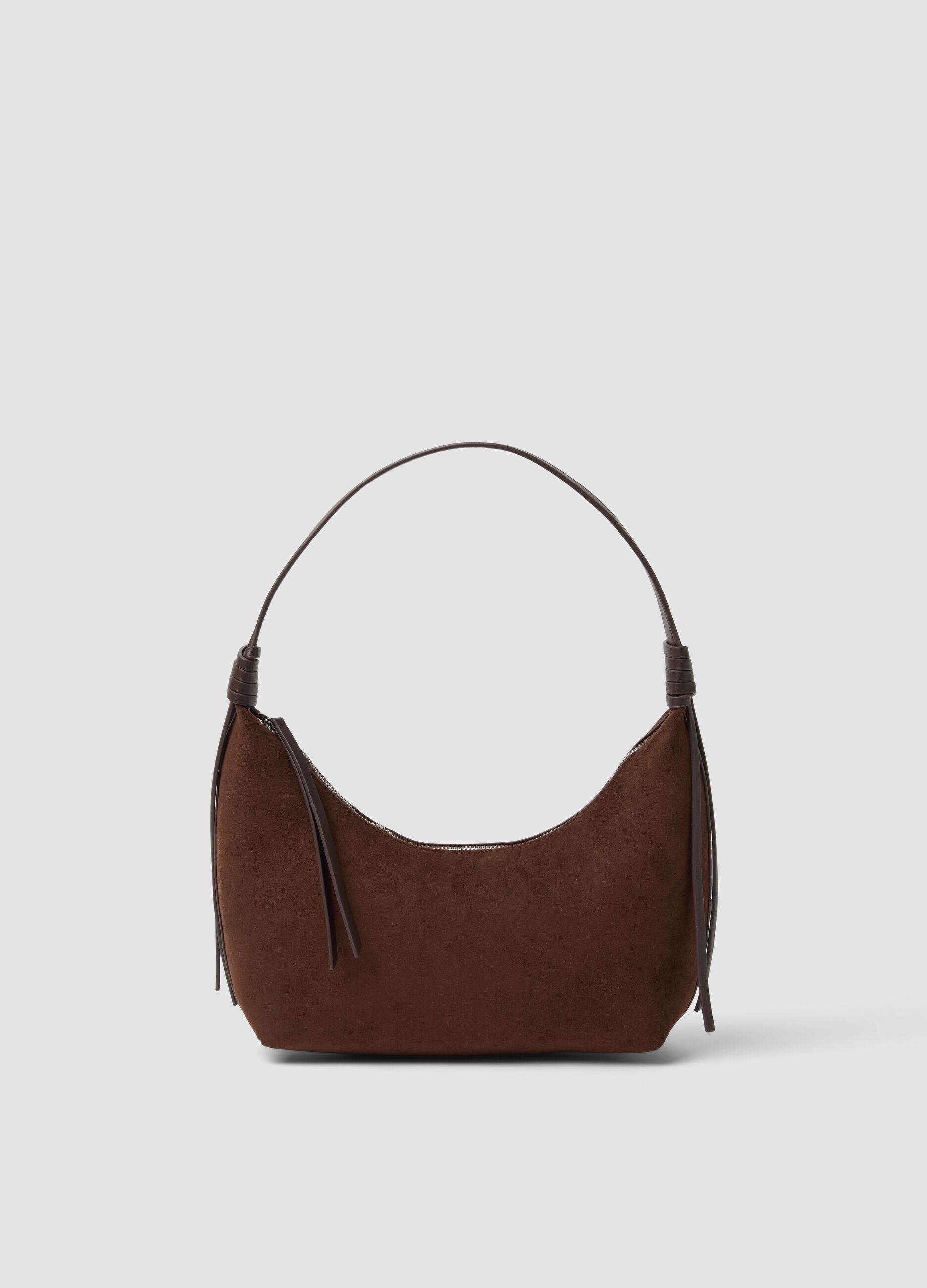 Brown hobo bag in stretch fabric