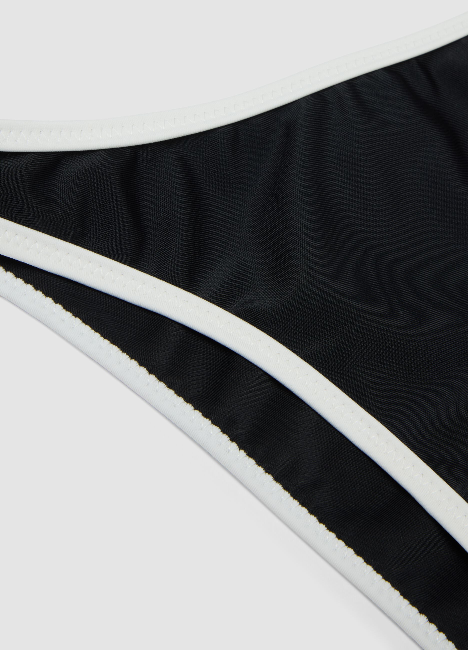 Black stretch bikini with contrasting trim