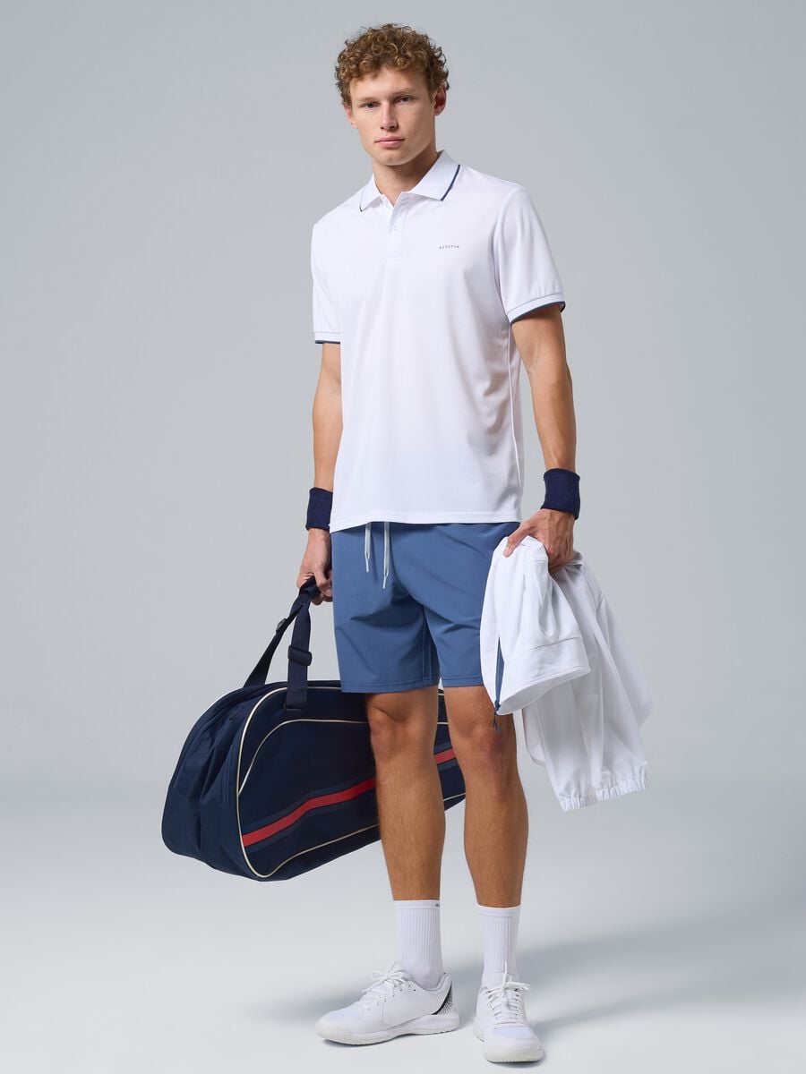 White ALTAVIA COURT sports polo in technical fabric_1