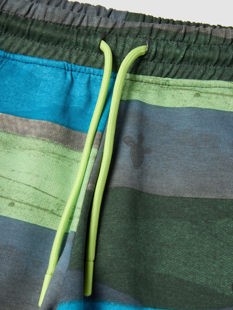 Multicoloured striped pure cotton shorts for boys_2