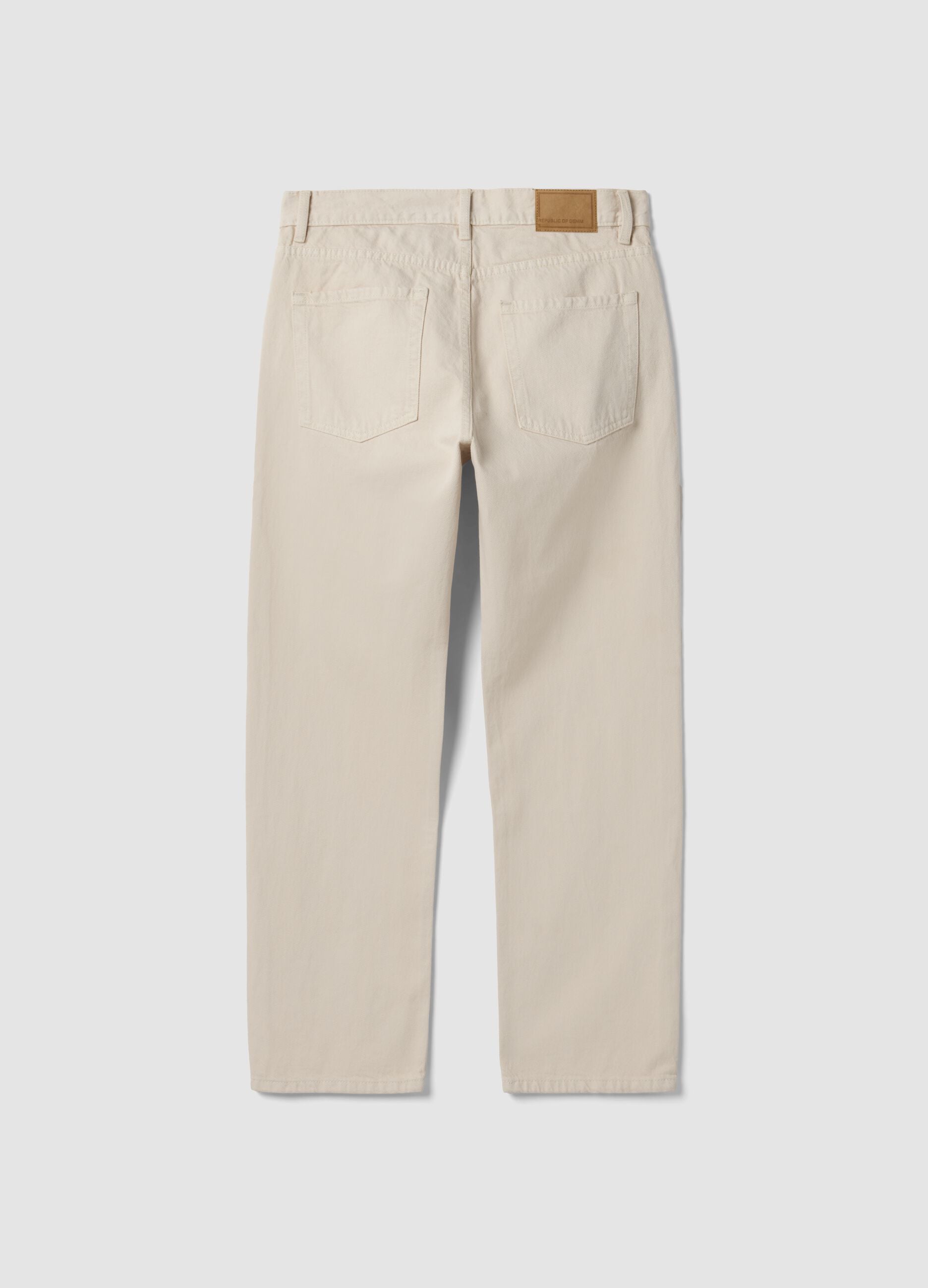 Jeans beige in twill di puro cotone straight fit