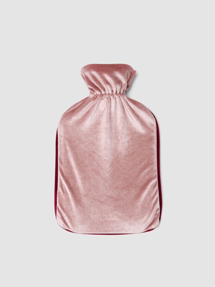 Pink hot water bottle with festive embroidery_1