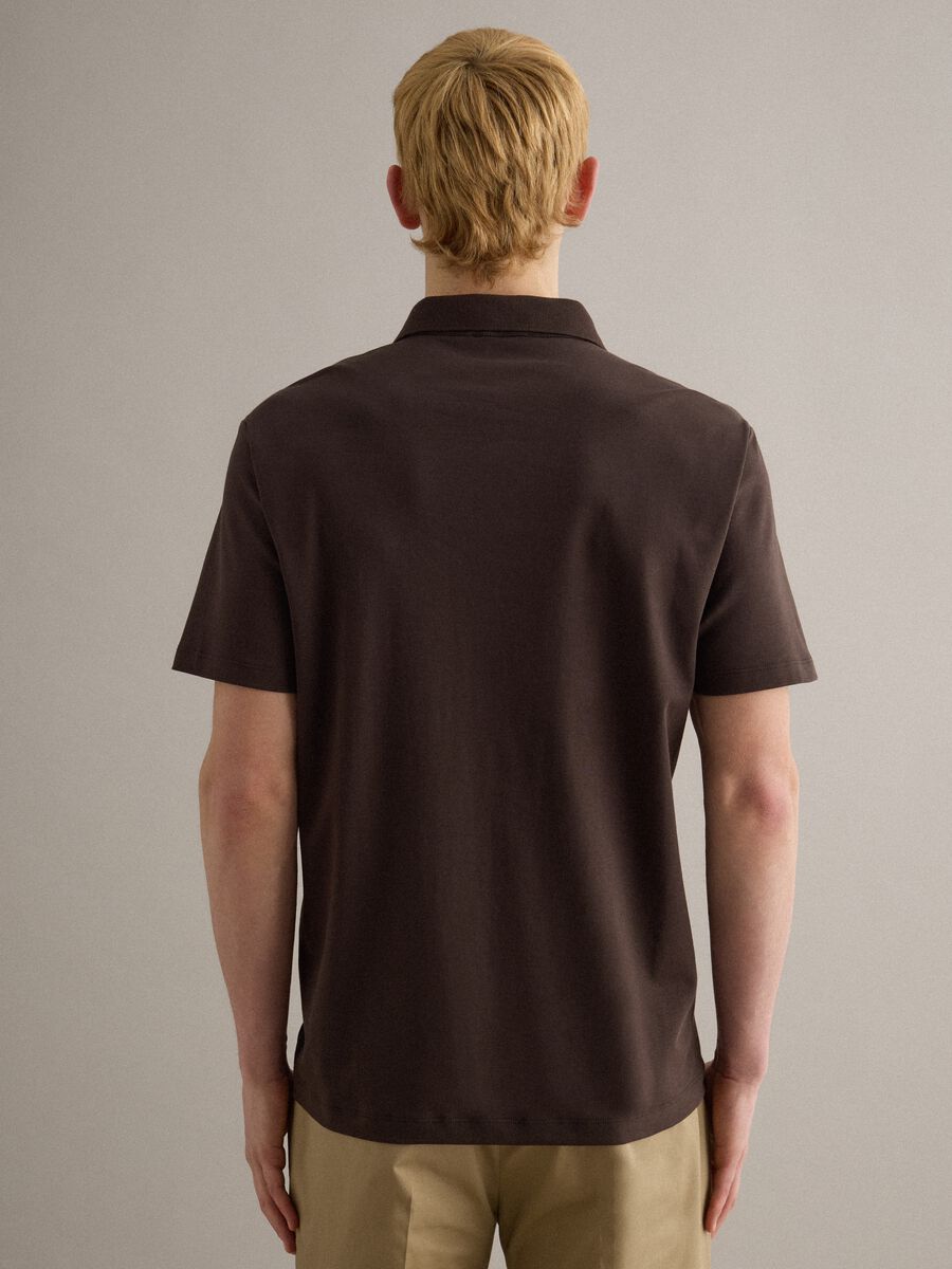 Brown pure cotton polo regular fit_3