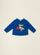 Blaue Baby-Sweatshirt aus reiner Baumwolle mit Print_0