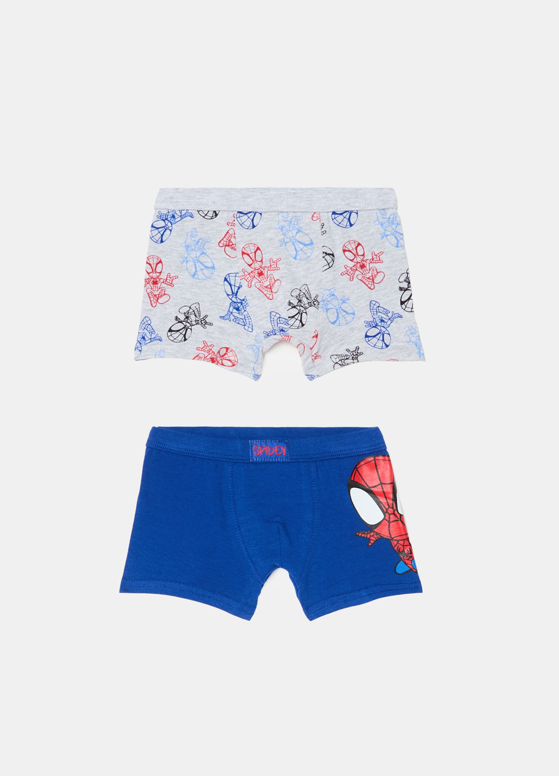 Two-pack organic cotton boxer shorts with Spidey print