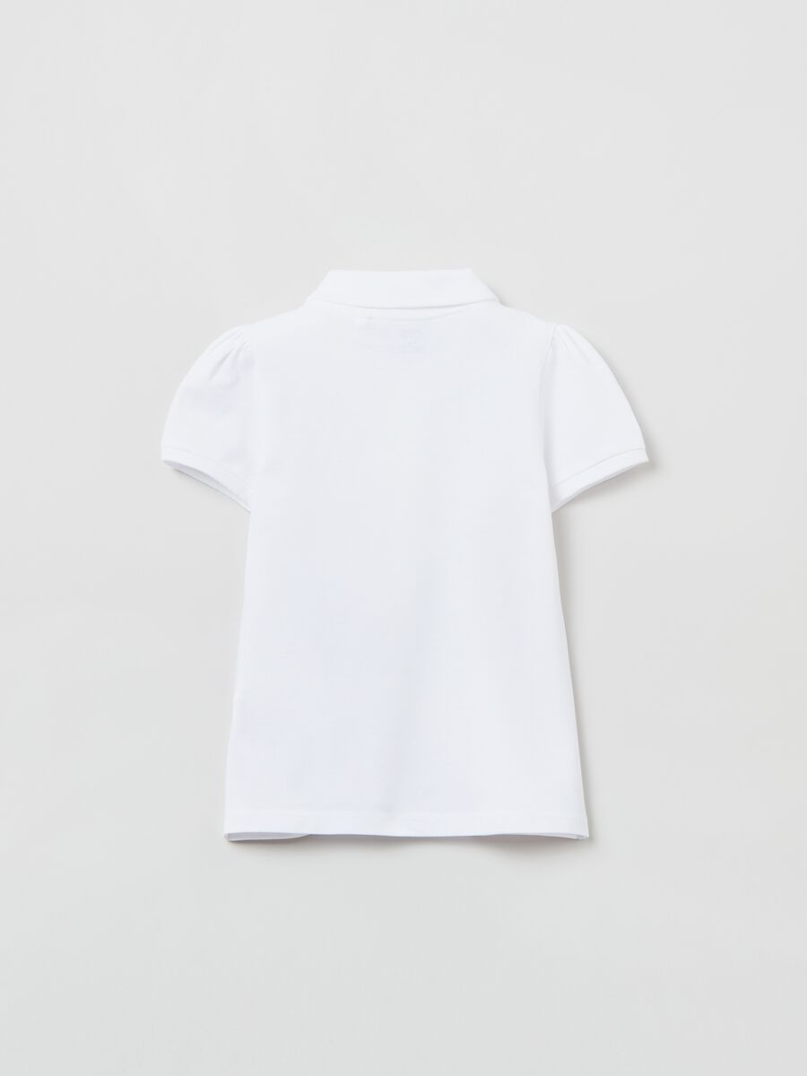 Cotton piquet polo shirt with frills_1