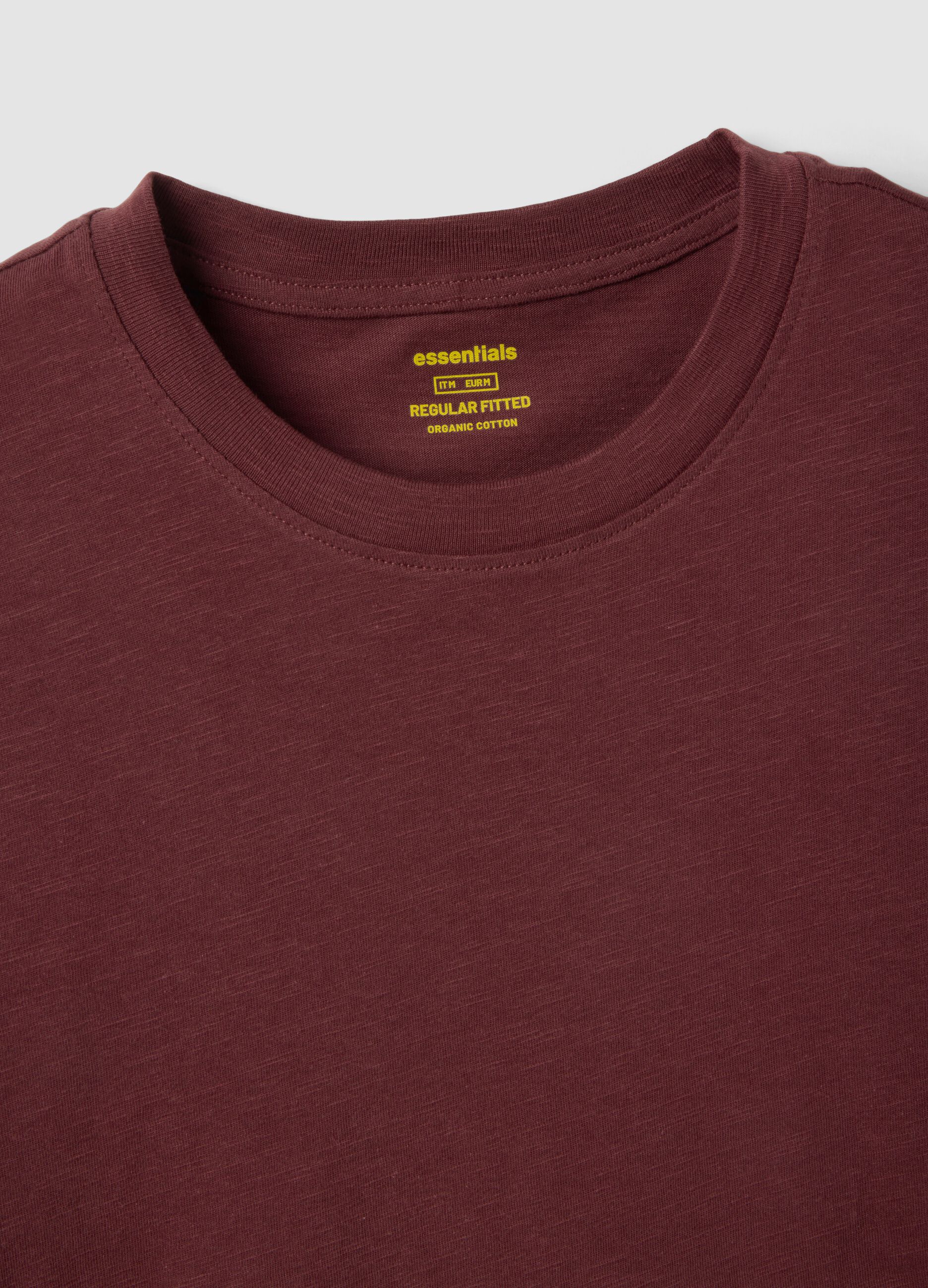 Brown pure cotton short sleeve t-shirt regular fit