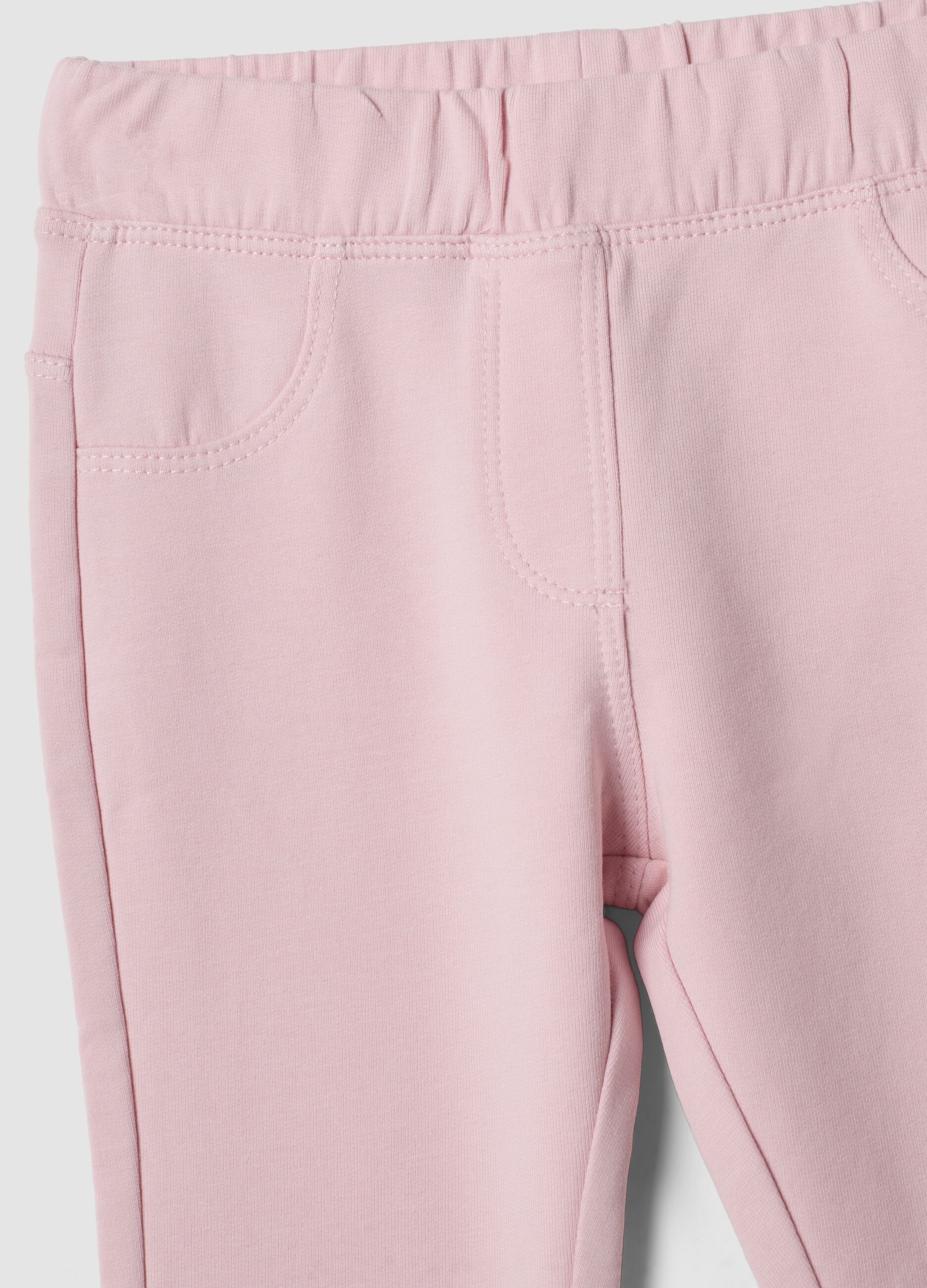Rosa Hose aus elastischer Bio-Baumwolle
