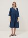 Blue pure cotton midi dress_0