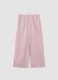 Rosa gestreifte Pyjamahose aus elastischem Baumwollmisch-Popeline_4