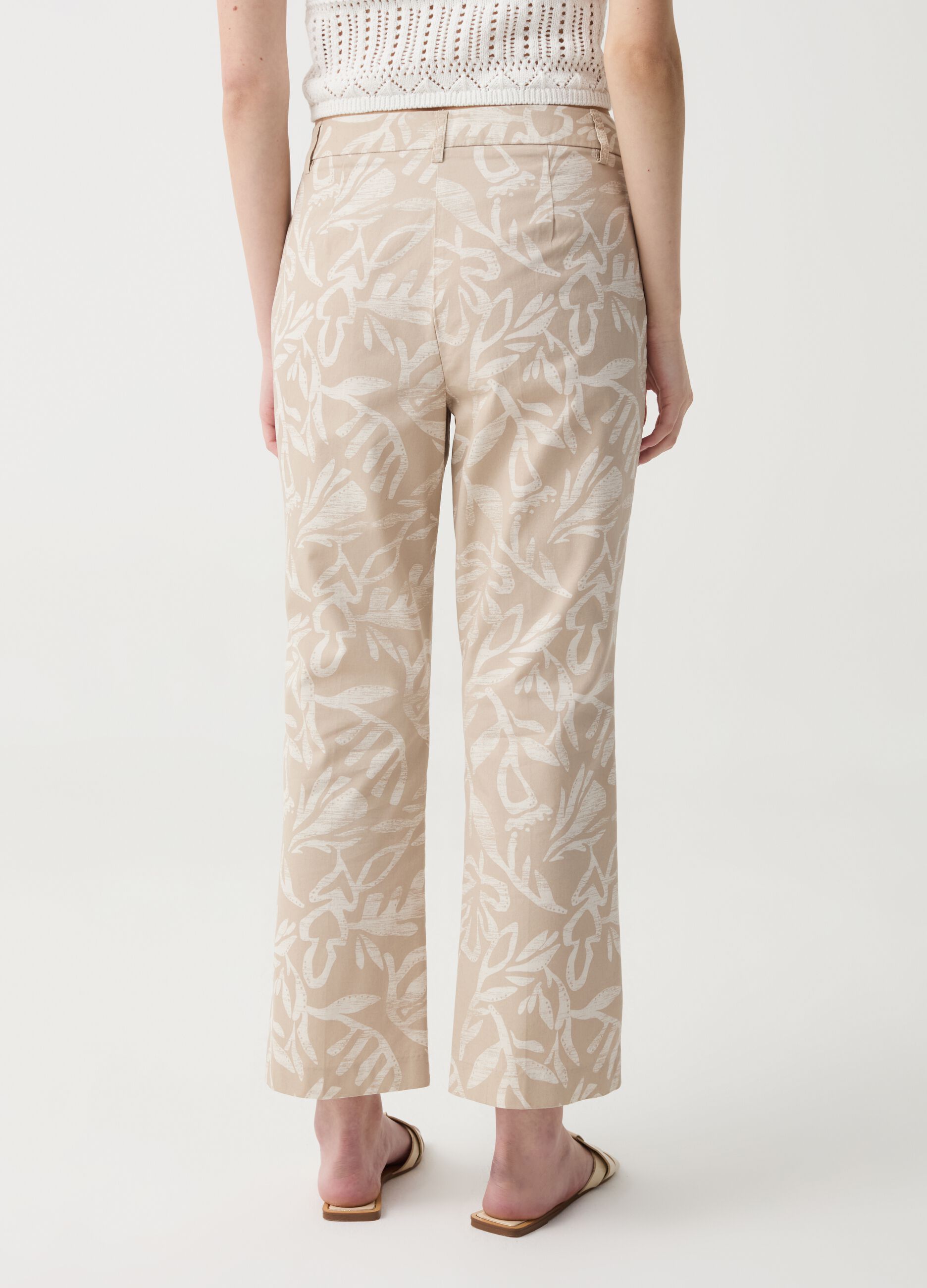 Cropped cigarette trousers in cotton