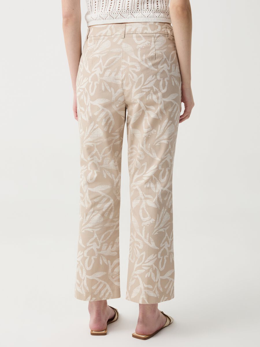 Cropped cigarette trousers in cotton_1