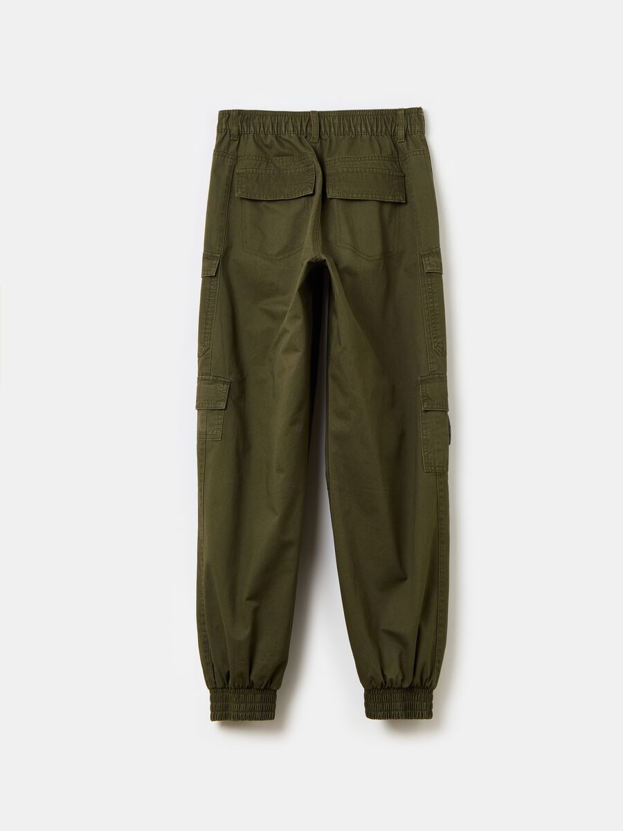 Cotton cargo trousers with multiple pockets_1