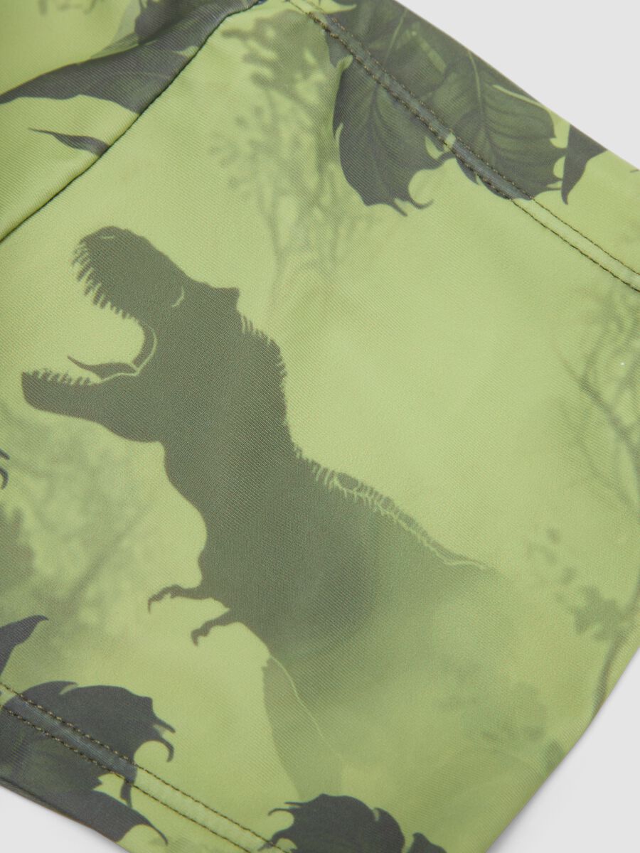 Gr&uuml;ne Stretch-Badehose mit Dino-Print_3