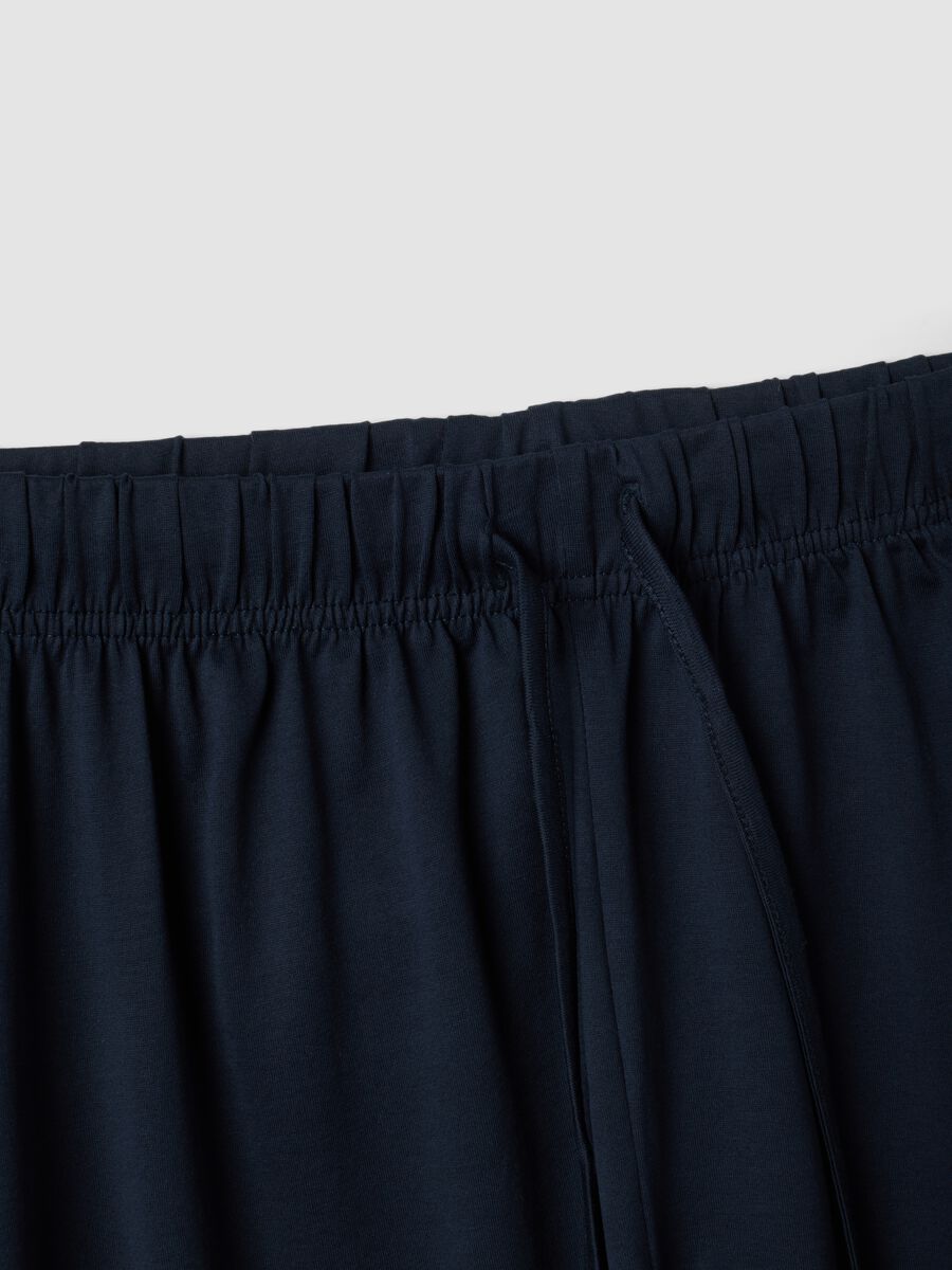 Blue pure organic cotton pyjamas with Henley neckline, regular fit_5