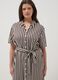 Regular fit multicolour striped pure viscose dress with belt_3