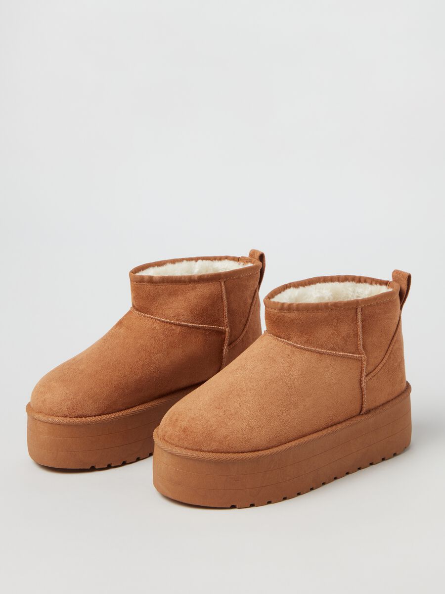 Suede-effect boots with thick sole_1