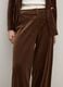 Regular fit brown trousers in cotton and velvet blend_3