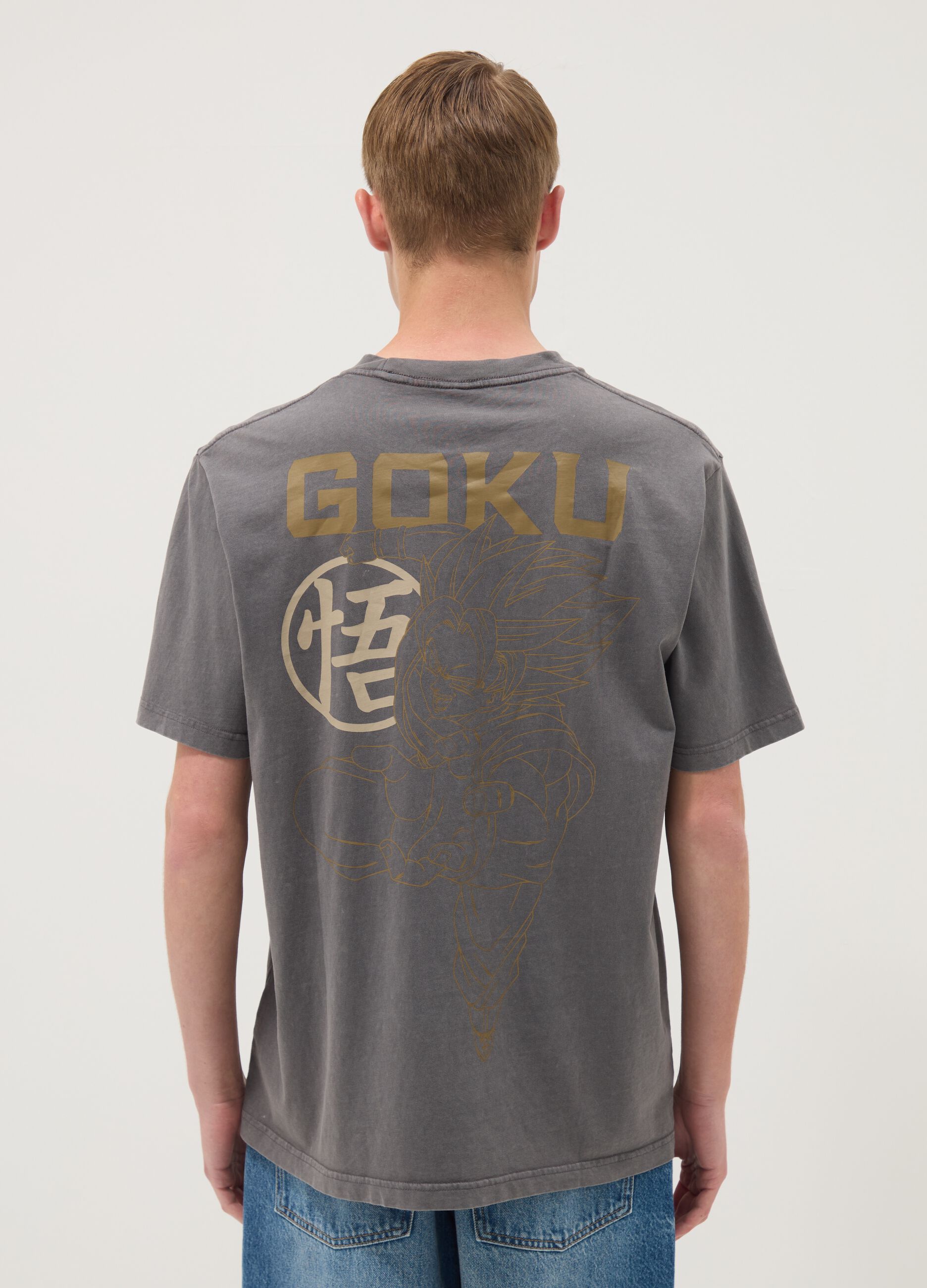 Grey short-sleeve pure cotton T-shirt