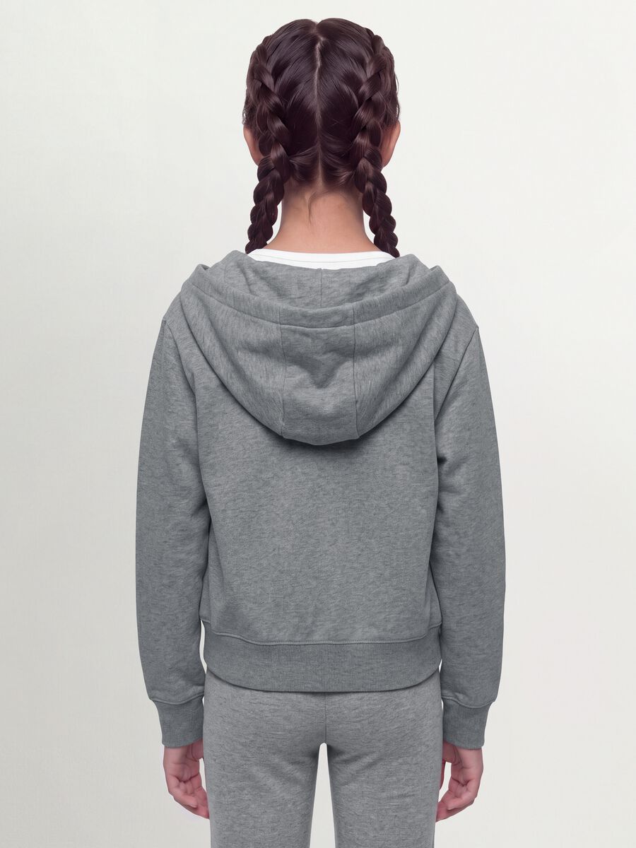 Grey organic cotton hoodie with star print, regular fit_3