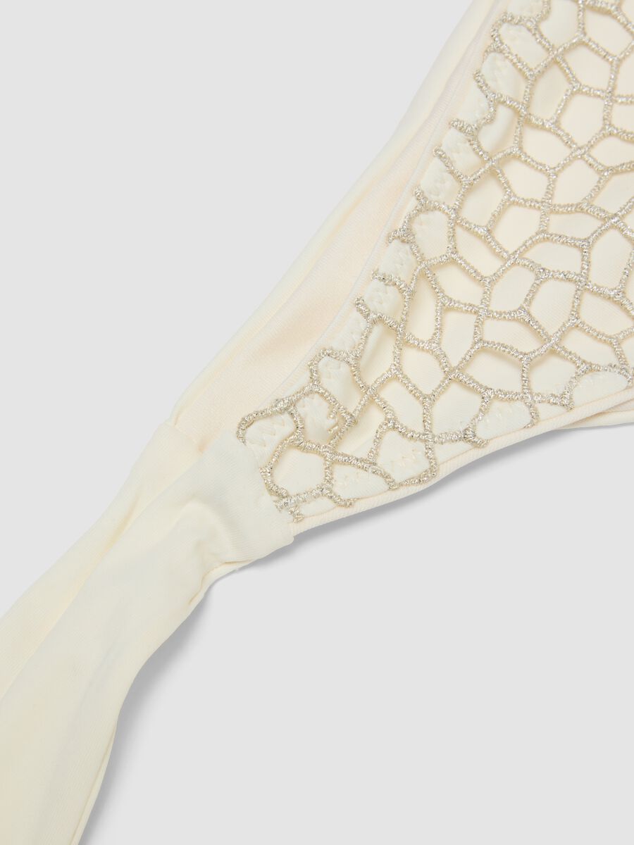 White bikini bottoms with mesh-effect embroidery and tie sides_5