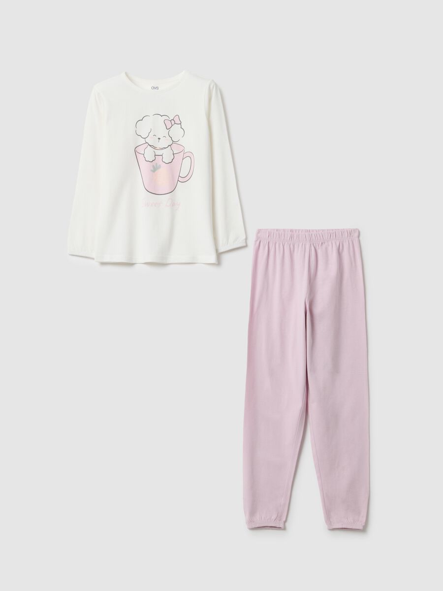 Girls' multicolour pure cotton pyjamas, regular fit_0