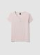 Pink stretch viscose pyjama T-shirt with V-neck_4