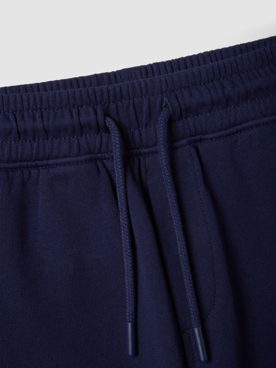 Blue pure cotton shorts with elasticated waistband_3