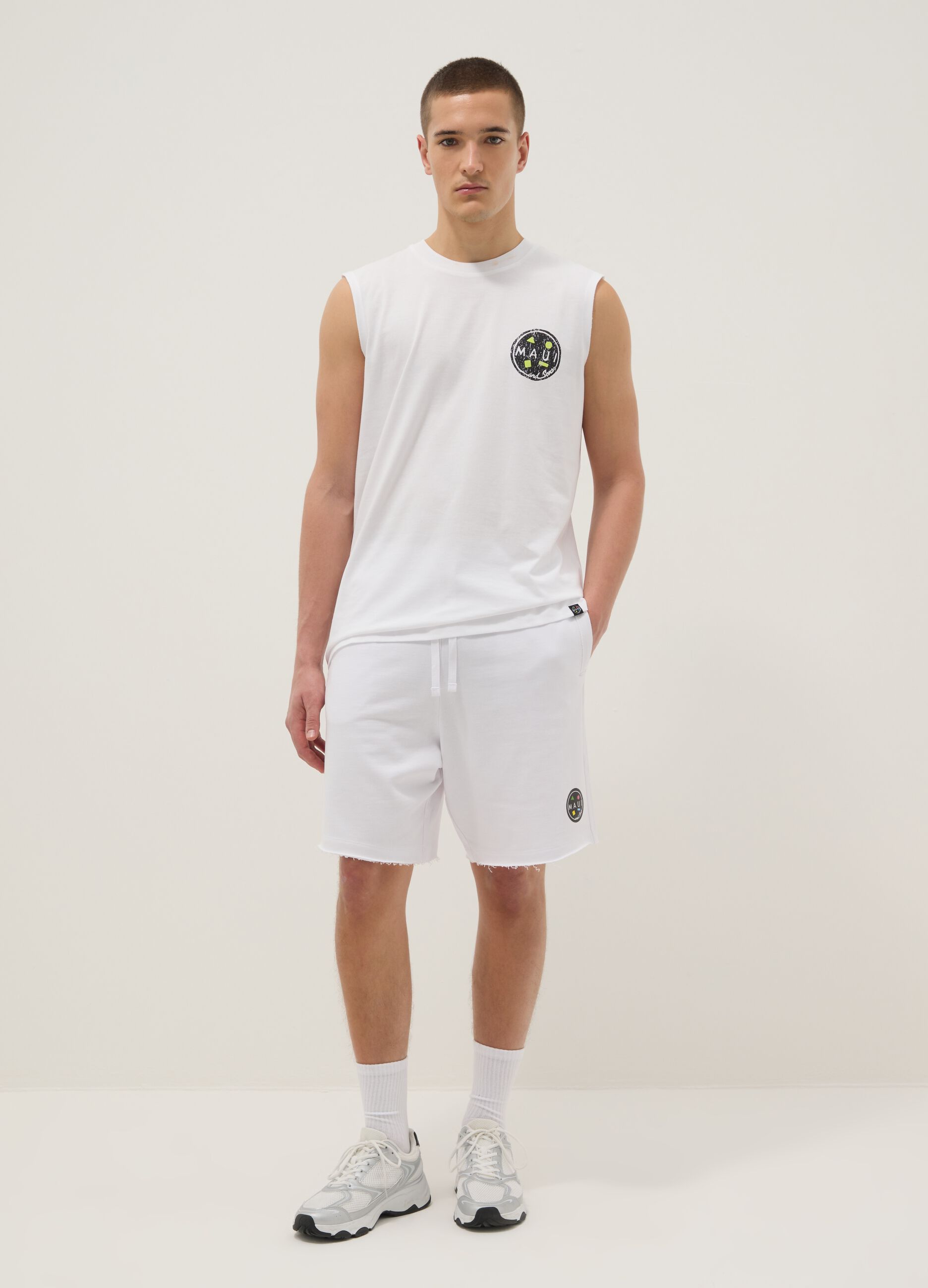 White pure cotton tank top