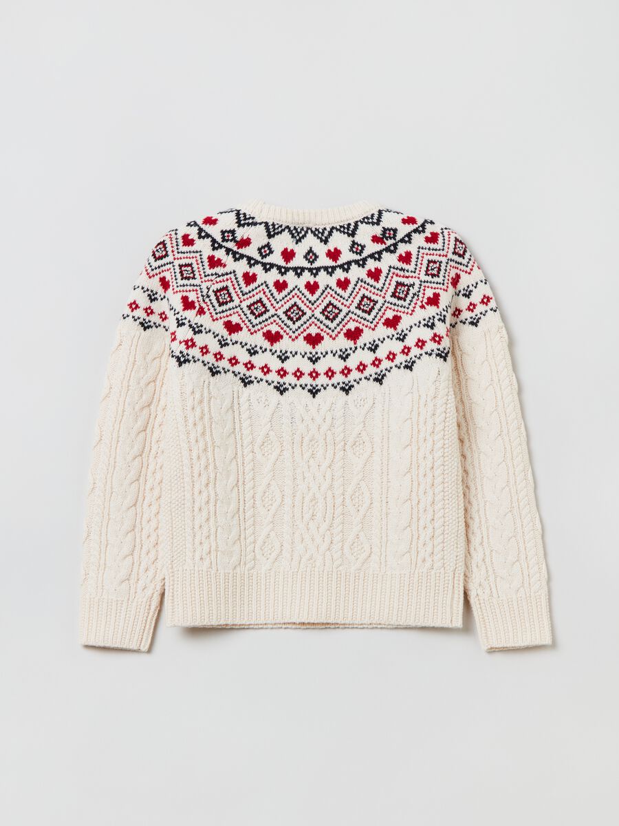 Norwegian pullover with cable knit design and beads_4