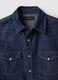 Dark blue pure cotton denim shirt, regular fit_2