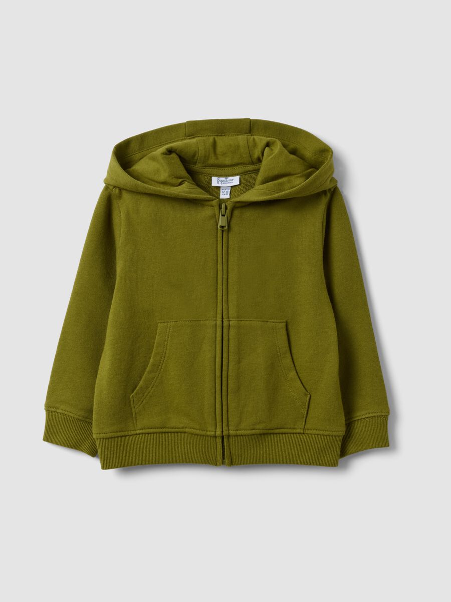 Sudadera verde con capucha de algod&oacute;n org&aacute;nico puro, corte regular, para ni&ntilde;o_0