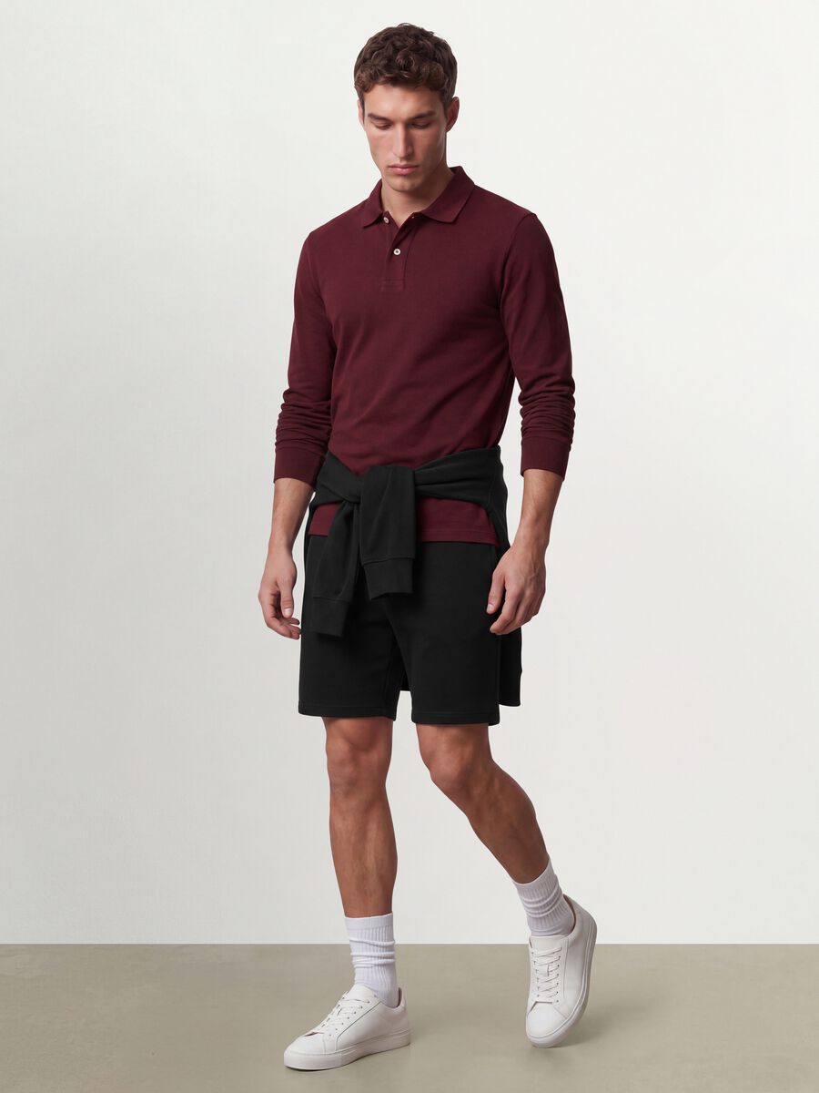 Men&rsquo;s red long-sleeve organic cotton piqu&eacute; polo shirt, regular fit_2