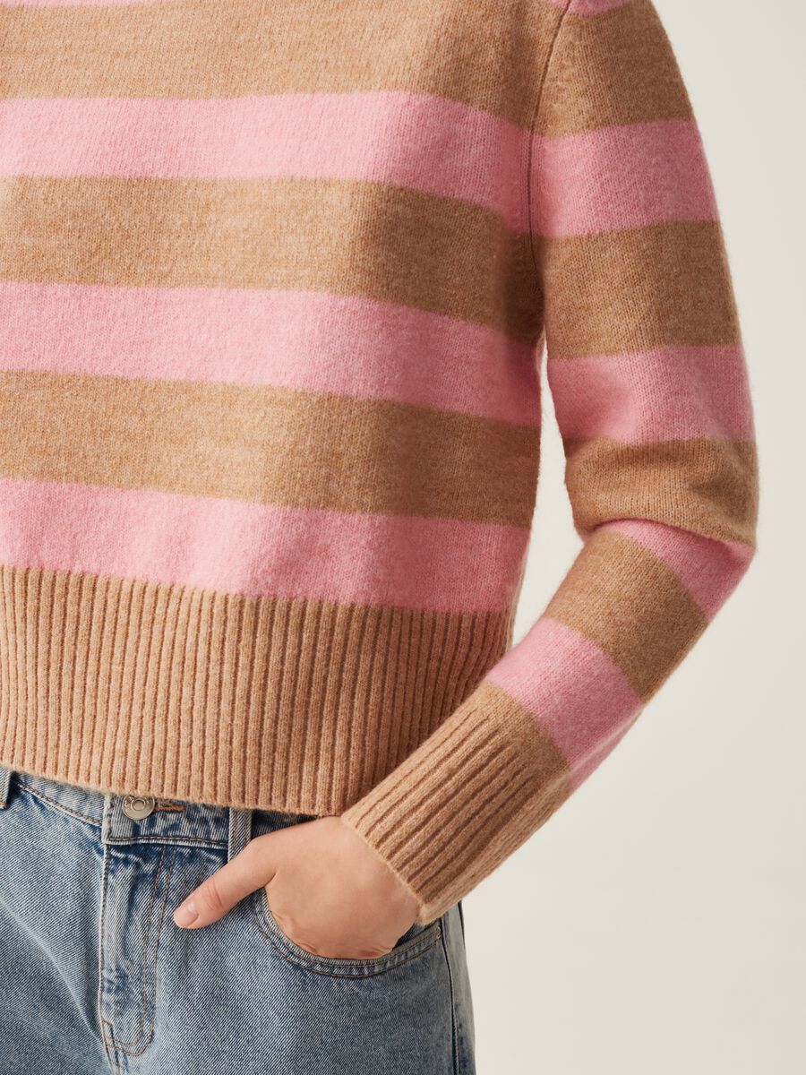 B.Angel striped pullover with mock neck_3