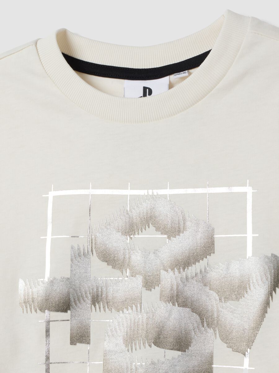 White pure cotton crew-neck T-shirt with PlayStation print_1