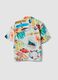 Multicolour pure viscose short-sleeved shirt_1