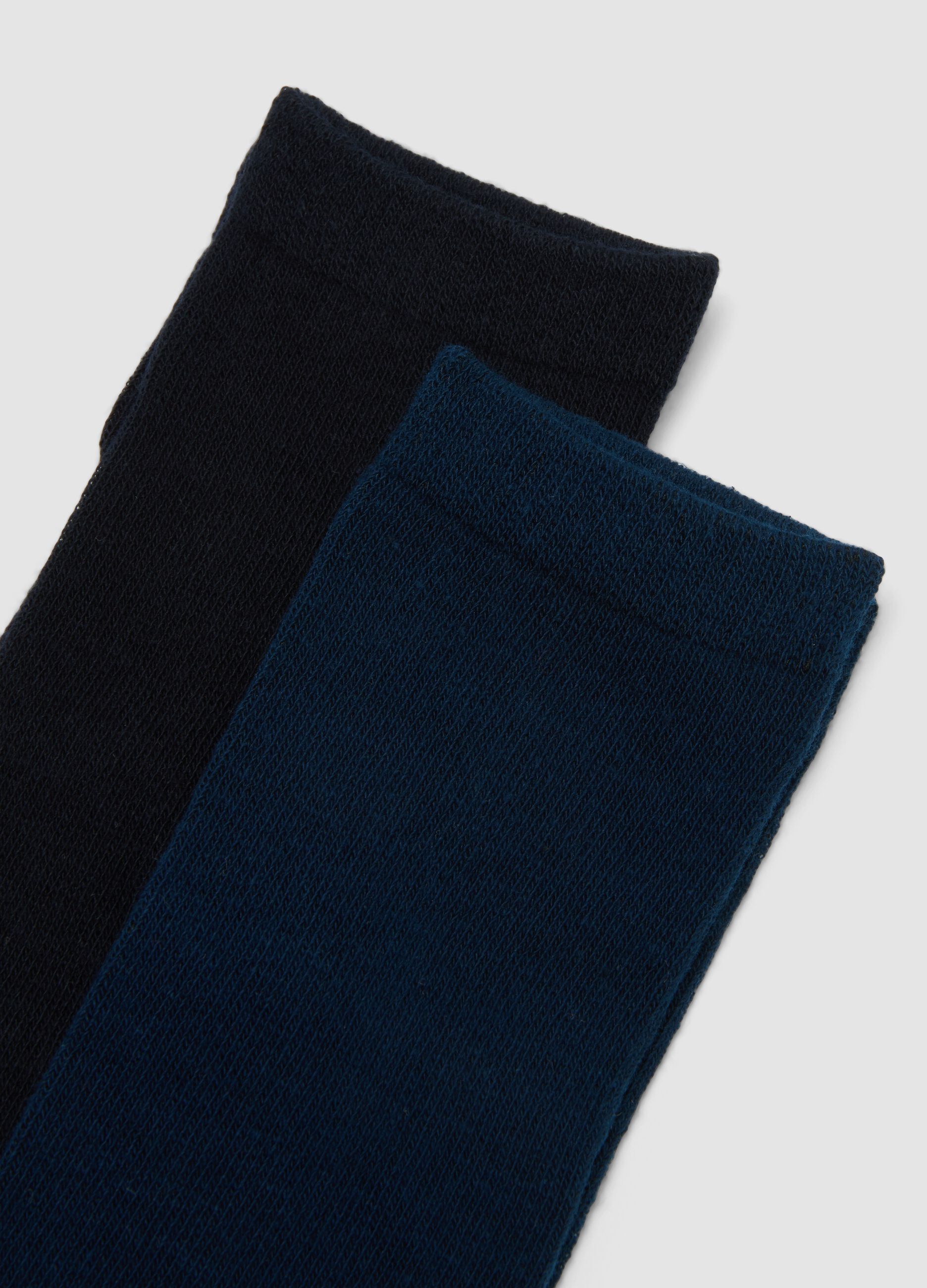 3er-Pack lange blaue Socken aus elastischer Bio-Baumwolle