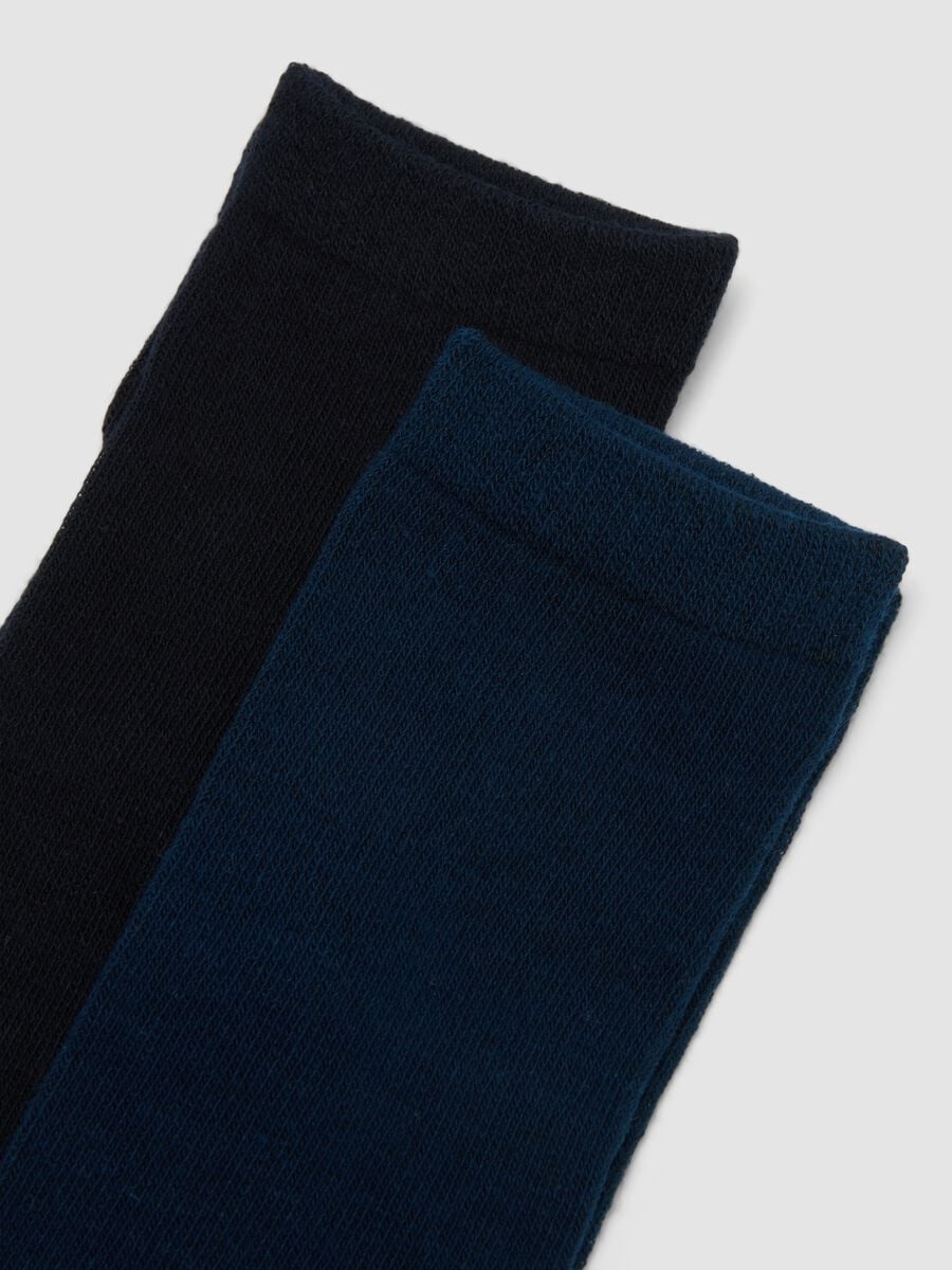 3-pack of long blue socks in stretch organic cotton_1